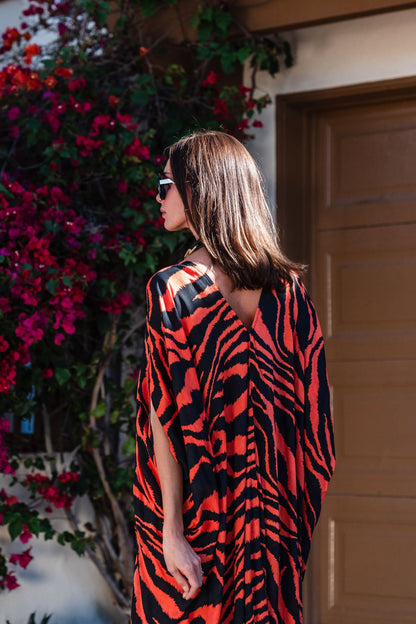 Tigress Caftan — Orange Tiger | Jennafer Grace