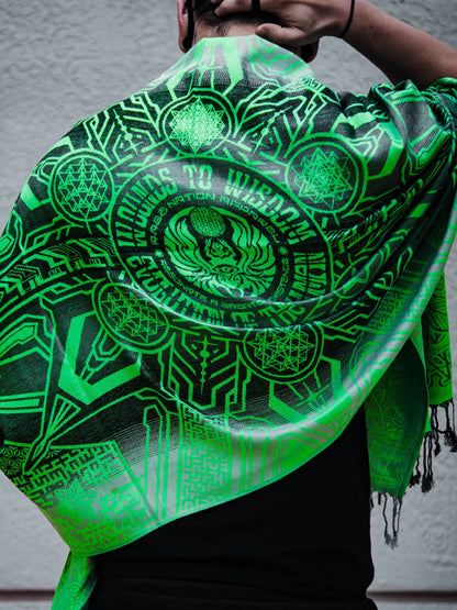 WOUNDS TO WISDOM • Yantrart x Rage Nation • UV-Reactive Gradient Shawl